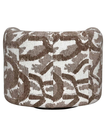 Fauteuil lounge pivotant tissu à motif brun 87x80x67 cm Talley Richmond Interiors - 4