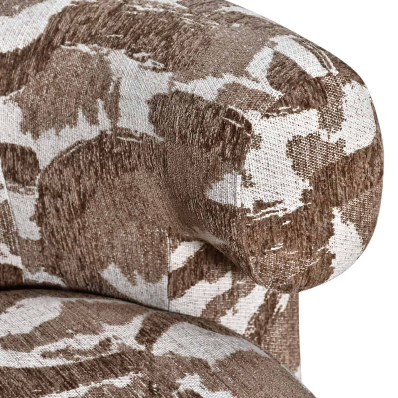 Fauteuil lounge pivotant tissu à motif brun 87x80x67 cm Talley Richmond Interiors - 5