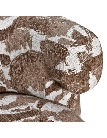 Fauteuil lounge pivotant tissu à motif brun 87x80x67 cm Talley Richmond Interiors - 5