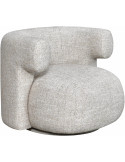 Fauteuil lounge pivotant tissu crème 87x80x67 cm Talley