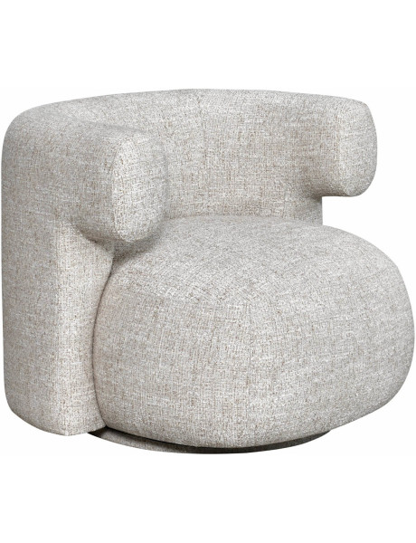 Fauteuil lounge pivotant tissu crème 87x80x67 cm Talley Richmond Interiors - 1
