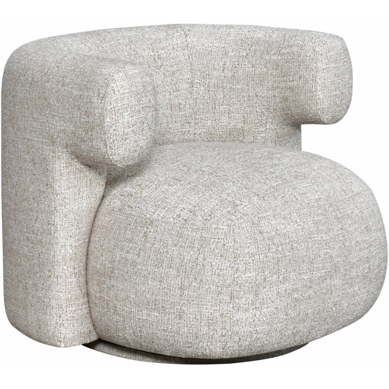 Fauteuil lounge pivotant tissu crème 87x80x67 cm Talley Richmond Interiors - 1