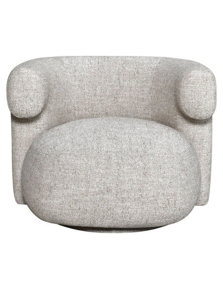 Fauteuil lounge pivotant tissu crème 87x80x67 cm Talley Richmond Interiors - 2