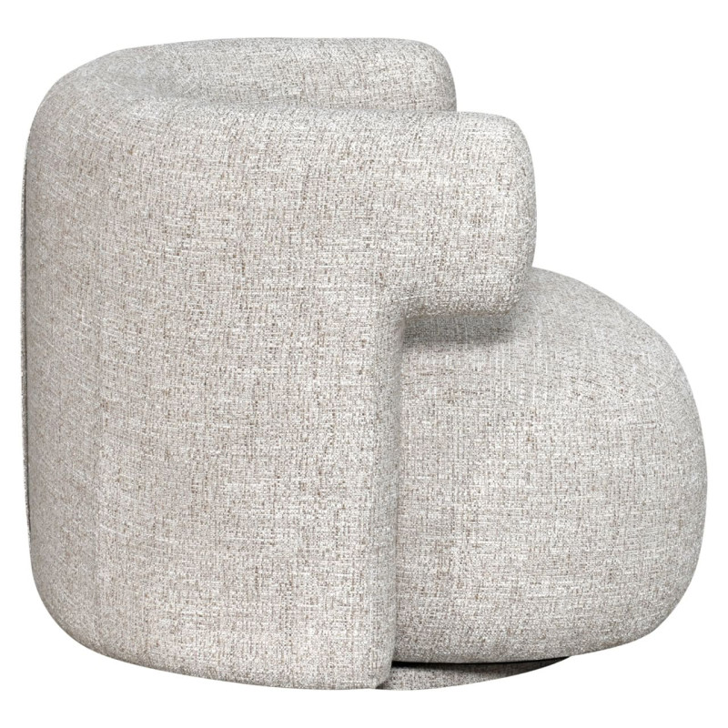 Fauteuil lounge pivotant tissu crème 87x80x67 cm Talley Richmond Interiors - 3