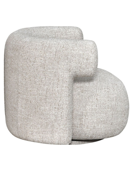 Fauteuil lounge pivotant tissu crème 87x80x67 cm Talley Richmond Interiors - 3
