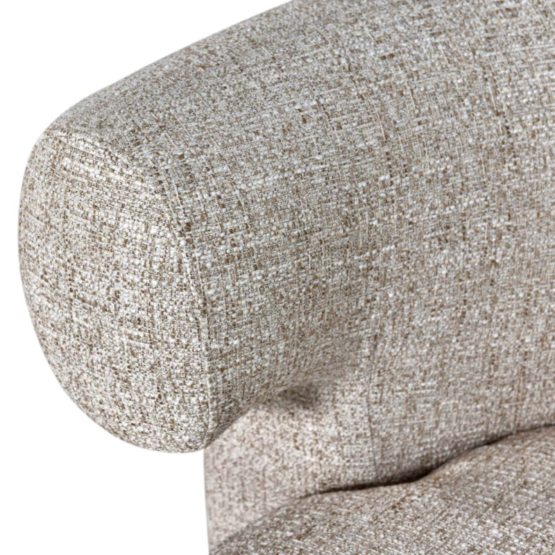 Fauteuil lounge pivotant tissu crème 87x80x67 cm Talley Richmond Interiors - 6