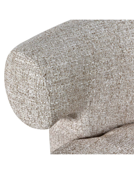 Fauteuil lounge pivotant tissu crème 87x80x67 cm Talley Richmond Interiors - 6