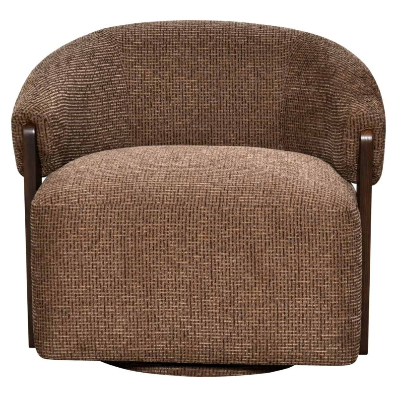 Fauteuil lounge pivotant tissu marron 86x81x76 cm Marina Richmond Interiors - 2