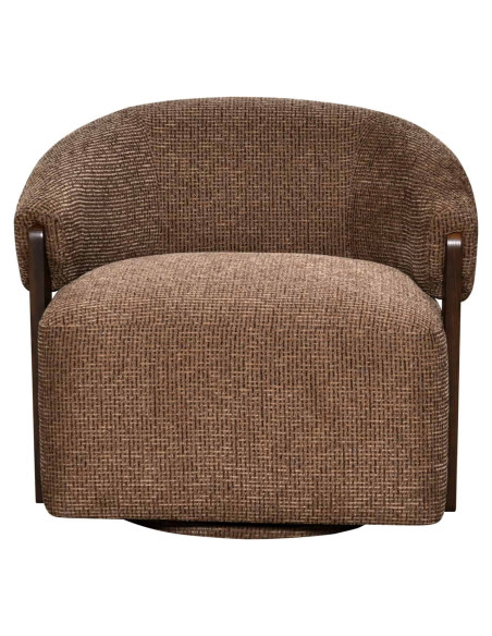 Fauteuil lounge pivotant tissu marron 86x81x76 cm Marina Richmond Interiors - 2