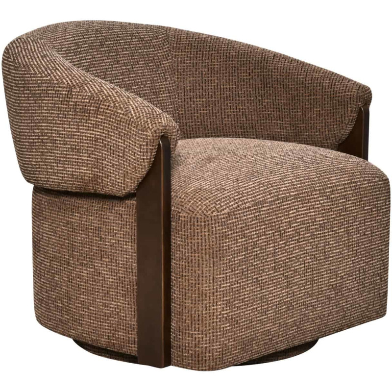 Fauteuil lounge pivotant tissu marron 86x81x76 cm Marina Richmond Interiors - 1