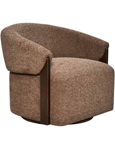 Fauteuil lounge pivotant tissu marron 86x81x76 cm Marina Richmond Interiors - 1
