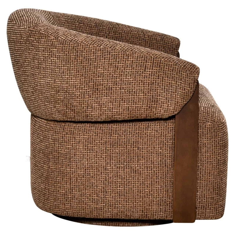 Fauteuil lounge pivotant tissu marron 86x81x76 cm Marina Richmond Interiors - 3