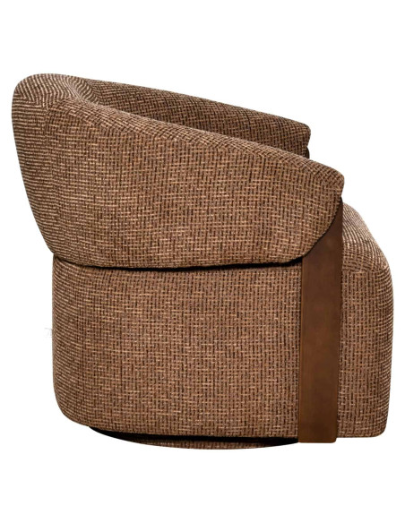 Fauteuil lounge pivotant tissu marron 86x81x76 cm Marina Richmond Interiors - 3