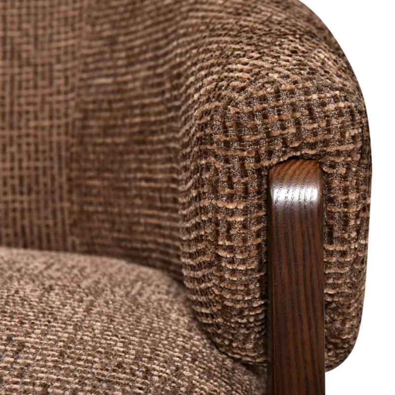 Fauteuil lounge pivotant tissu marron 86x81x76 cm Marina Richmond Interiors - 6