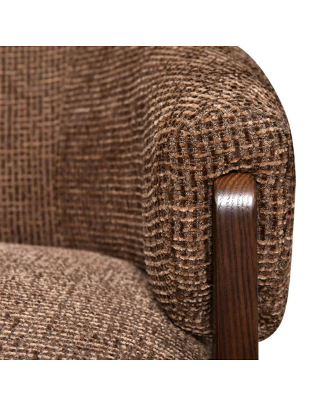Fauteuil lounge pivotant tissu marron 86x81x76 cm Marina Richmond Interiors - 6