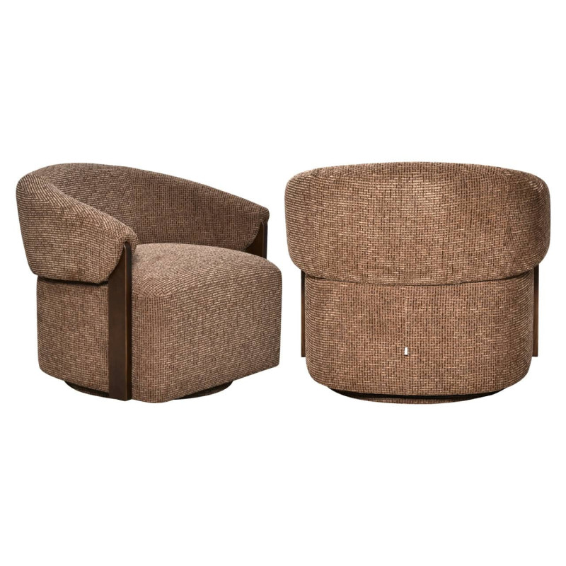 Fauteuil lounge pivotant tissu marron 86x81x76 cm Marina Richmond Interiors - 8