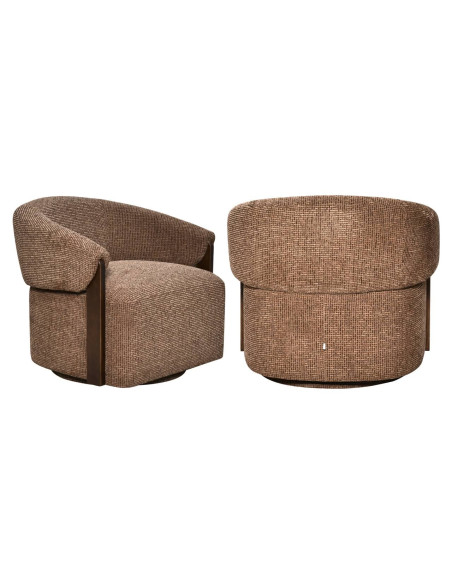 Fauteuil lounge pivotant tissu marron 86x81x76 cm Marina Richmond Interiors - 8
