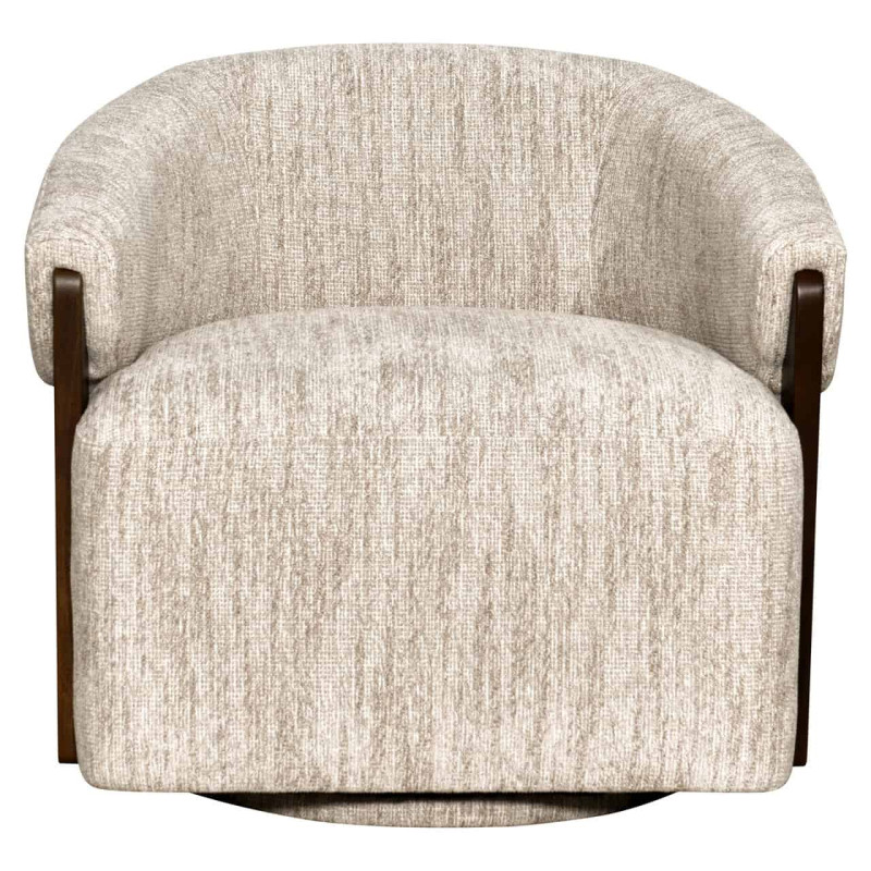Fauteuil pivotant tissu beige naturel 86x81x76 cm Marina  - 2