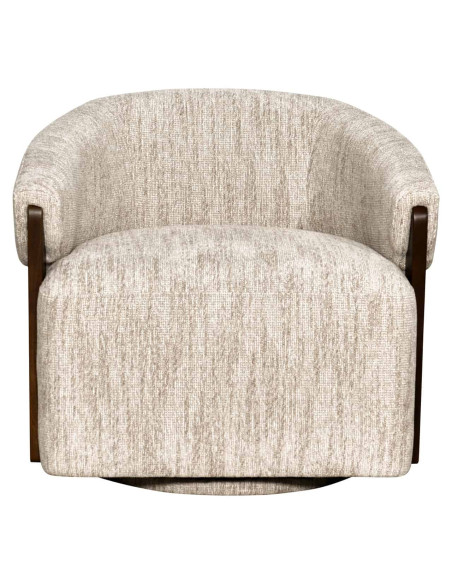 Fauteuil pivotant tissu beige naturel 86x81x76 cm Marina  - 2