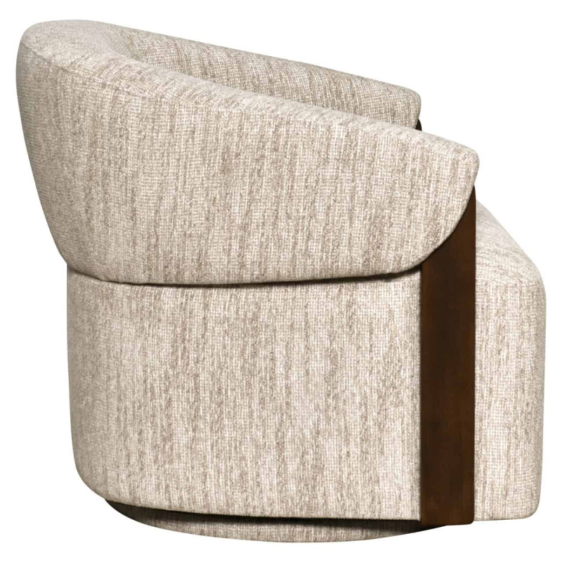 Fauteuil pivotant tissu beige naturel 86x81x76 cm Marina  - 3