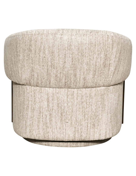 Fauteuil pivotant tissu beige naturel 86x81x76 cm Marina  - 4