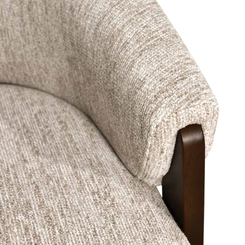 Fauteuil pivotant tissu beige naturel 86x81x76 cm Marina  - 6