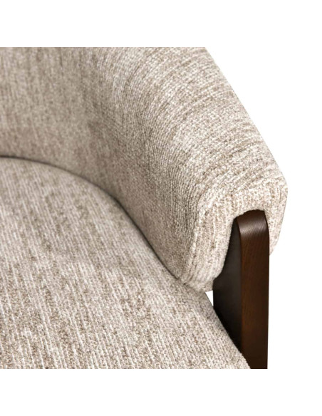 Fauteuil pivotant tissu beige naturel 86x81x76 cm Marina  - 6