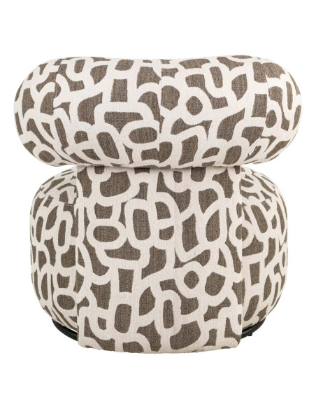 Fauteuil lounge pivotant motif brun 72x84x75 cm Kaya Richmond Interiors - 5