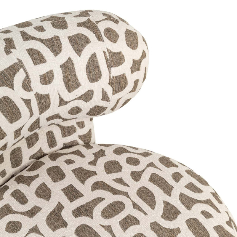 Fauteuil lounge pivotant motif brun 72x84x75 cm Kaya Richmond Interiors - 6
