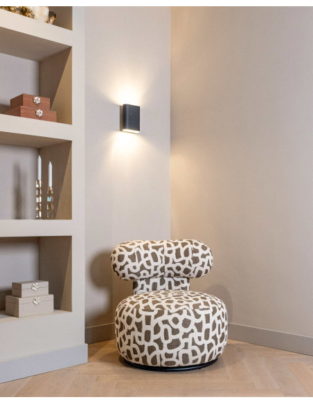Fauteuil lounge pivotant motif brun 72x84x75 cm Kaya Richmond Interiors - 2