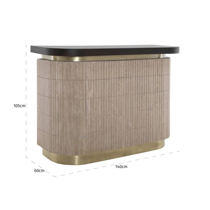 Meuble bar travertin beige 140x60,5x106 cm Martini Richmond Interiors - 7