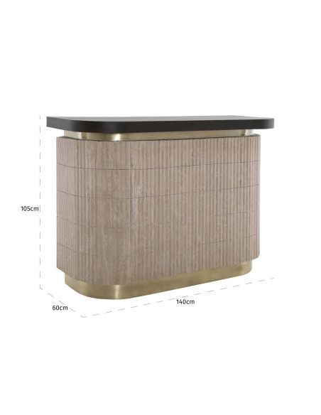 Meuble bar travertin beige 140x60,5x106 cm Martini Richmond Interiors - 7