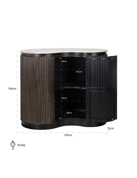 Meuble bar marbre brun 120x75x100 cm Mayfield Richmond Interiors - 7