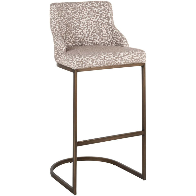 Lot de 2 tabourets de bar tissu beige 48x48x103 cm Bolton Richmond Interiors - 1