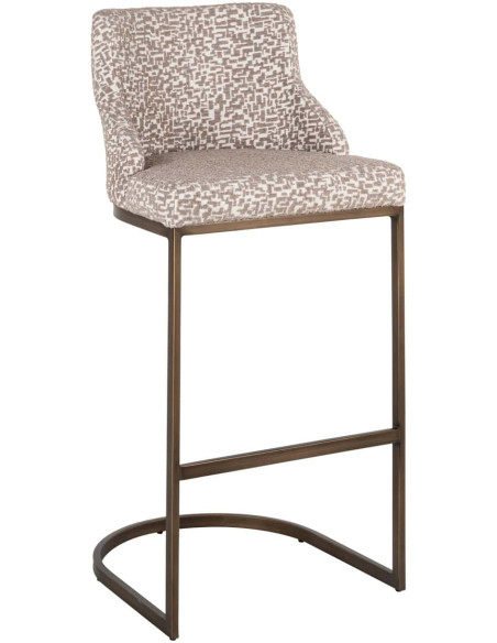 Lot de 2 tabourets de bar tissu beige 48x48x103 cm Bolton Richmond Interiors - 1