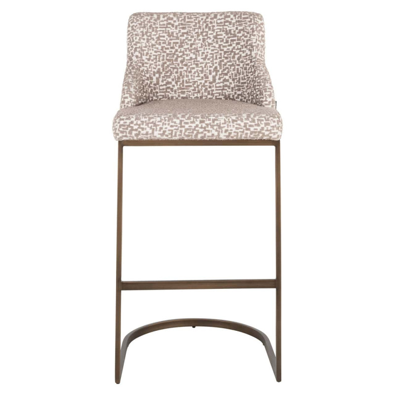 Lot de 2 tabourets de bar tissu beige 48x48x103 cm Bolton Richmond Interiors - 3
