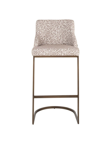 Lot de 2 tabourets de bar tissu beige 48x48x103 cm Bolton Richmond Interiors - 3
