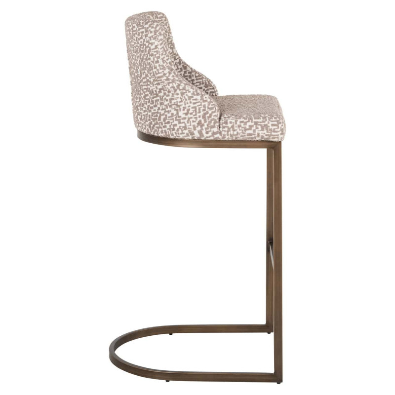Lot de 2 tabourets de bar tissu beige 48x48x103 cm Bolton Richmond Interiors - 4