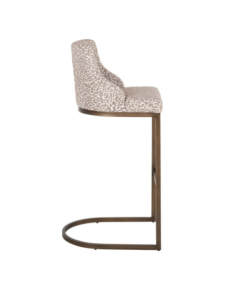 Lot de 2 tabourets de bar tissu beige 48x48x103 cm Bolton Richmond Interiors - 4