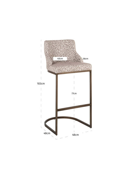 Lot de 2 tabourets de bar tissu beige 48x48x103 cm Bolton Richmond Interiors - 9