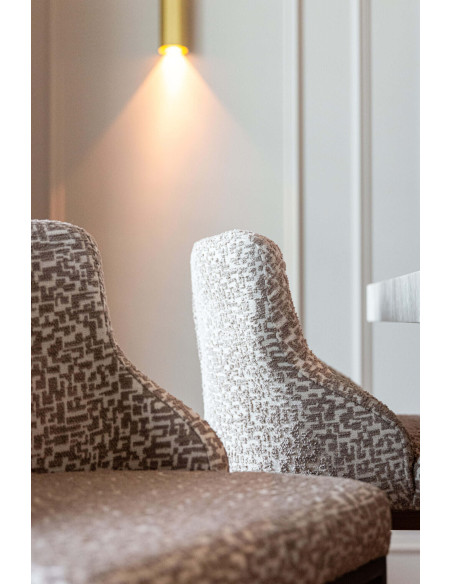 Lot de 2 tabourets de bar tissu beige 48x48x103 cm Bolton Richmond Interiors - 12