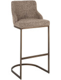 Lot de 2 tabourets de bar tissu marron 103 cm Bolton