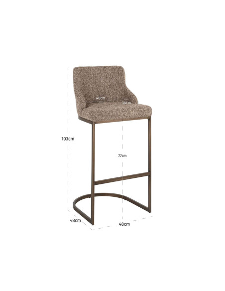 Lot de 2 tabourets de bar tissu marron 103 cm Bolton Richmond Interiors - 9
