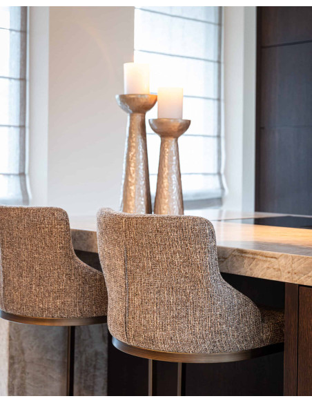 Lot de 2 tabourets de bar tissu marron 103 cm Bolton Richmond Interiors - 13