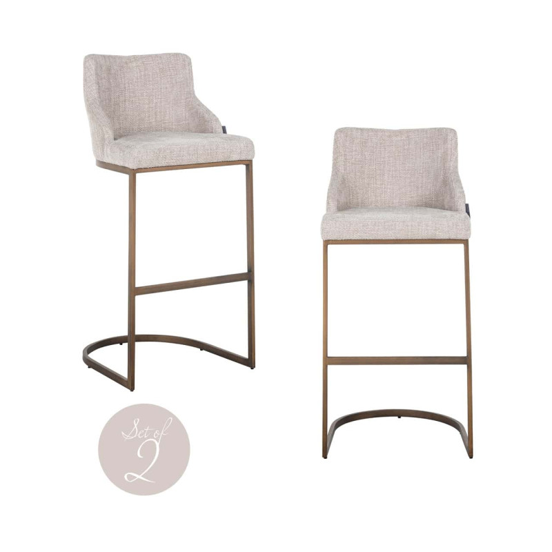 Lot de 2 tabourets de bar tissu beige 103 cm Bolton Richmond Interiors - 8