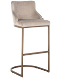 Lot de 2 tabourets de bar velours kaki doré 103 cm Bolton