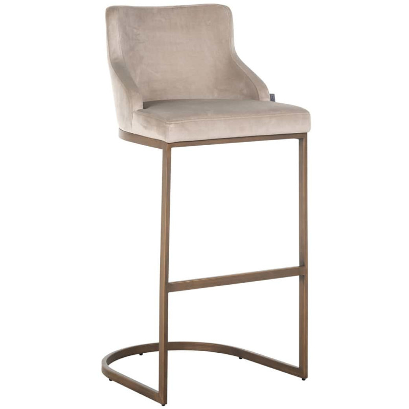 Lot de 2 tabourets de bar velours kaki doré 103 cm Bolton Richmond Interiors - 1