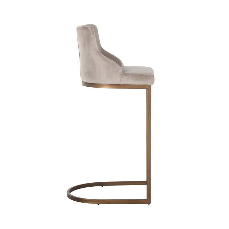 Lot de 2 tabourets de bar velours kaki doré 103 cm Bolton Richmond Interiors - 4