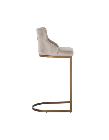 Lot de 2 tabourets de bar velours kaki doré 103 cm Bolton Richmond Interiors - 4