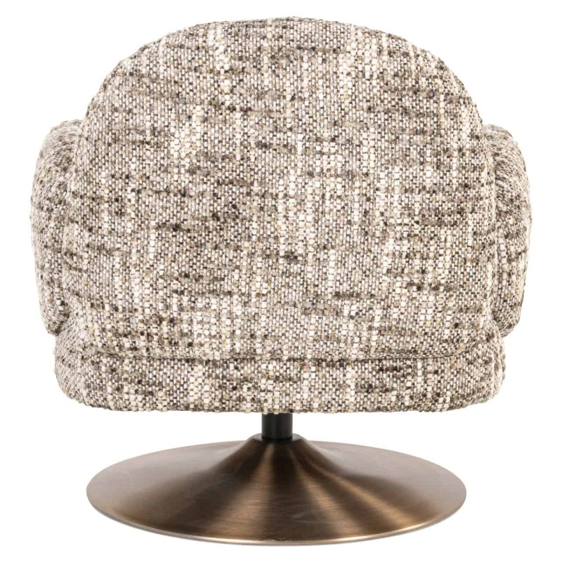 Fauteuil lounge pivotant tissu bouclé brun 77x76x77 cm Kagney Richmond Interiors - 5